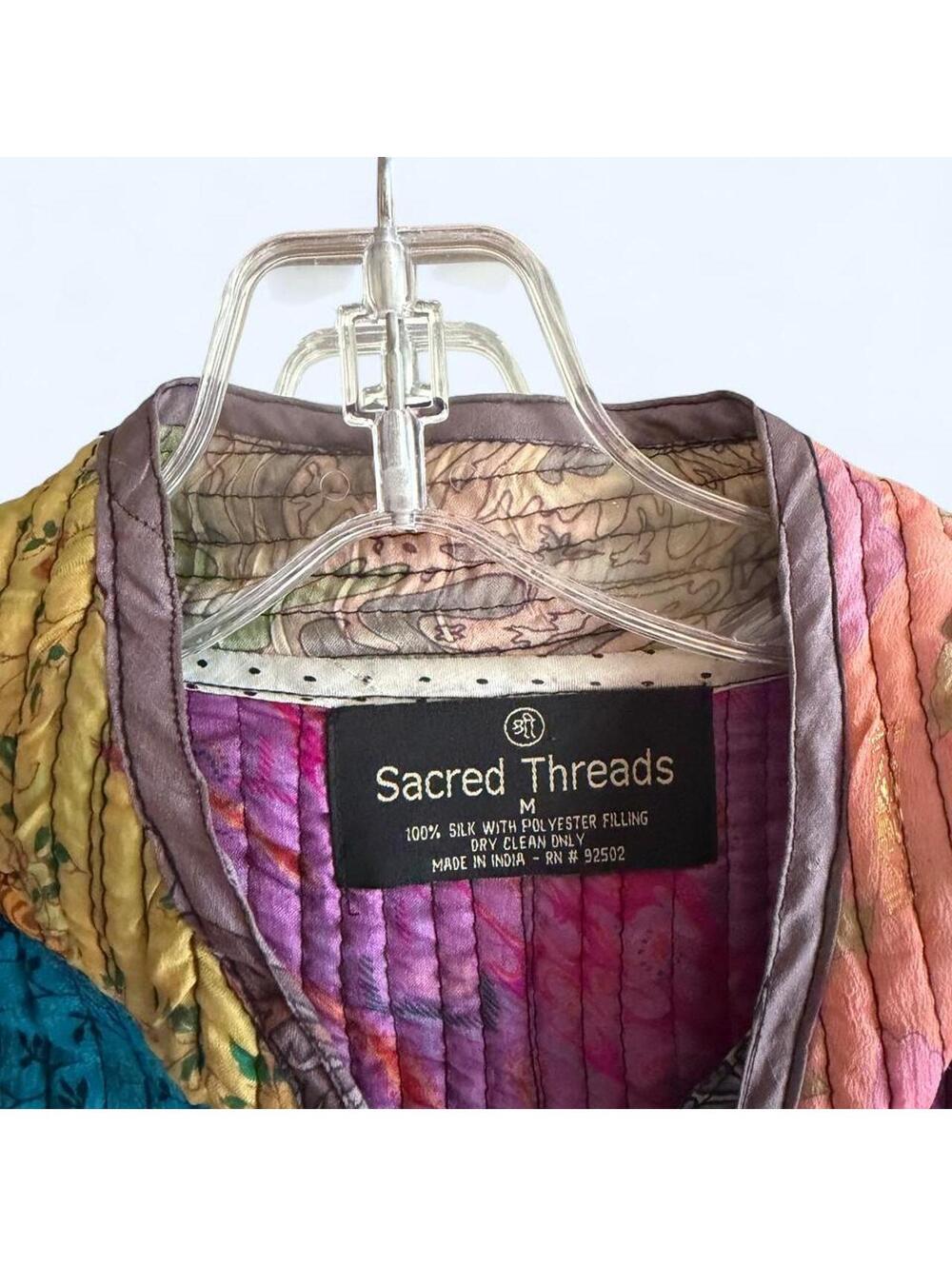 Sacred Threads silk quilted patchwork jacket - Picture 3 of 6